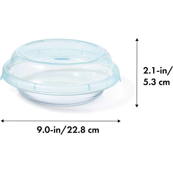 OOXO Good Grips Glass Pie Plate with Lid pie dish,pie holder,pie storage - Picture 2 of 3